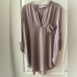 All In Favor Shoulder Mauve/Beige Blouse L